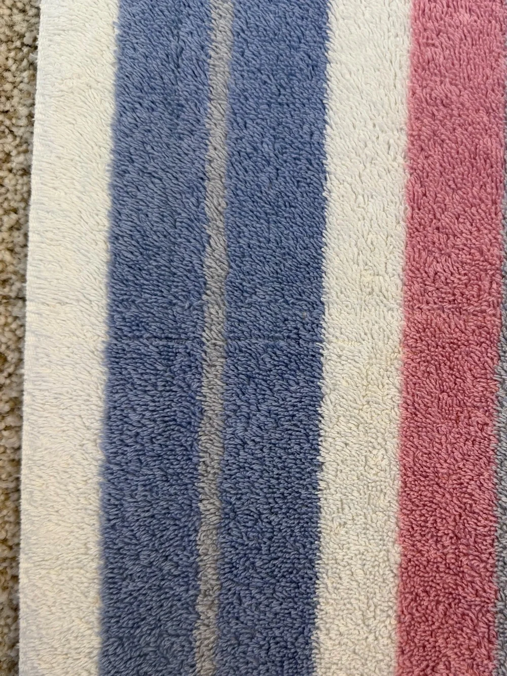 Vintage Striped Terry Bath Towels Set 2 Cannon Multicolor Blue Pink Green